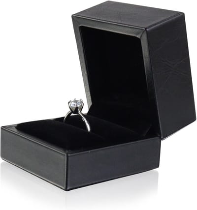 Elegante Ringdoos van PU Leer met Fluwelen Voering voor Trouwringen en Sieraden, Luxe Cadeauverpakking voor Verlovingen en Bruiloften