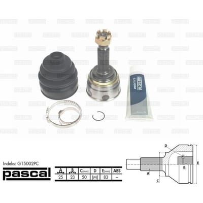 Homokineet reparatie set, aandrijfas PASCAL G15002PC