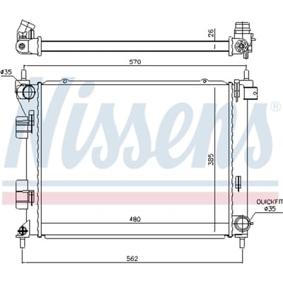 Radiator, motorkoeling NISSENS 67616
