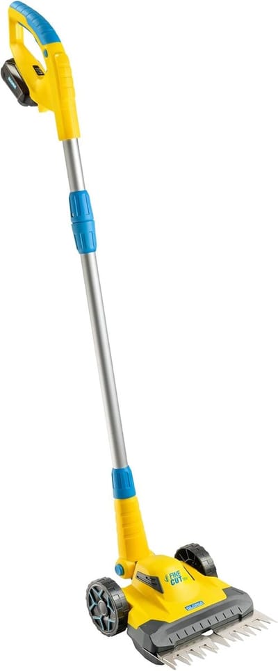 Grastrimmer Kantenmaaier - Gazonmaaier Accessoire - Gazon Onderhoud - Dubbel Messensysteem - 25 cm Snijbreedte - Geel Blauw