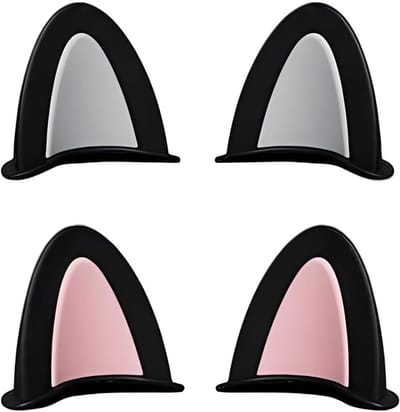 4 Stuks Decoratieve Motorhelm Accessoires - Kattenoren voor Fiets-, Motor- en Snowboardhelmen