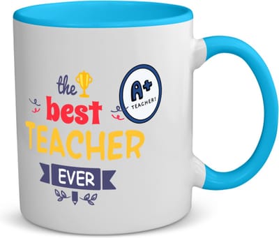 Akyol - docent cadeau - koffiemok - theemok - blauw - Docent - meester en juffen cadeau - de beste leraar/lerares - afscheidscadeau - collega cadeau - verjaardagscadeau - verjaardag - cadeau - geschenk - leuke cadeau - kado - gift - 350 ML inhoud