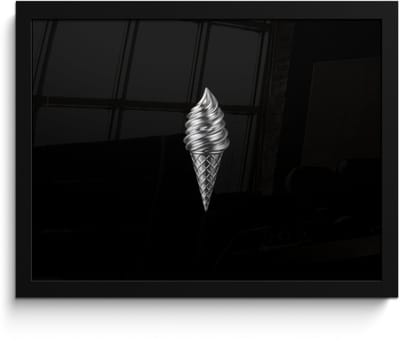 Poster in lijst - Fotolijst 40x30 cm - Posters - Softijs - Realistisch - Futuristisch - Posterlijst zwart - Decoratie - Wanddecoratie woonkamer - Muurdecoratie slaapkamer