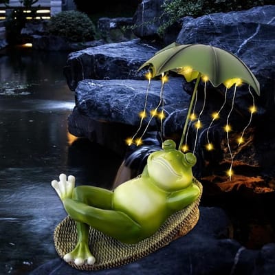 Leuke Solar Tuindecoratie van een Kikker met LED Verlichting - Waterdicht en Geschikt voor Buiten - Unieke Tuinfiguren en Cadeau-idee voor Tuinliefhebbers
