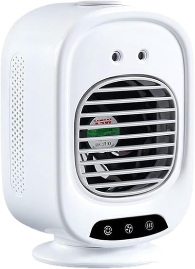 USB-C oplaadbare vernevelingsventilator, draagbare bureauventilator, 3 windsnelheden, 2 vernevelingsstanden, 150° verstelbare oscillatie, 280 ml watertank, stille mini-verdampingsventilator, geschikt voor slaapkamers,kamperen en buitenactiviteiten.