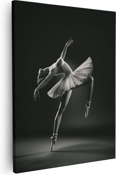 Artaza Canvas Schilderij Schilderij Vrouw - 40x50 cm - Wanddecoratie Ballerina - Muurdecoratie Woonkamer - Schilderijen Op Canvas