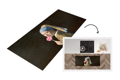 Keukenloper - Loper keuken - Schilderij - Meisje met de parel - Snoep - 120x50 cm - Keukenloper vinyl