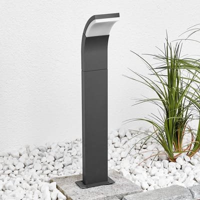 Lucande - LED buitenlamp - 1licht - aluminium, kunststof - H: 60 cm - grafietgrijs, wit - Inclusief lichtbron