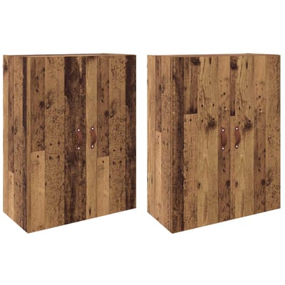 vidaXL - Wandkast - 2 - st - Oudhout - 69,5 - x - 34 - x - 90 - cm - Bewerkt - hout