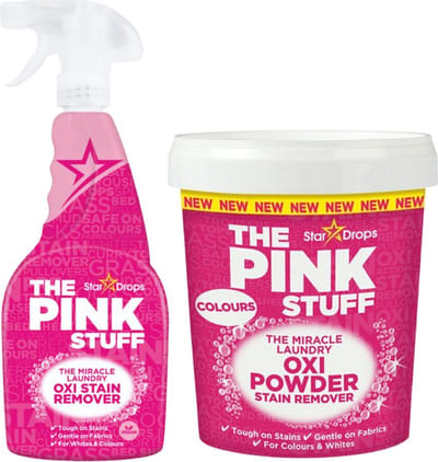 Combinatieset: The Pink Stuff - Vlekverwijderaar Spray + Vlekverwijderaar voor gekleurde- en witte was