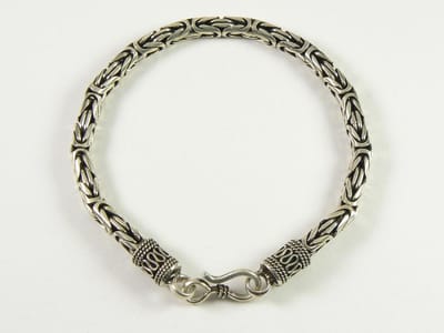Zware zilveren armband met koningsschakel - 21 cm