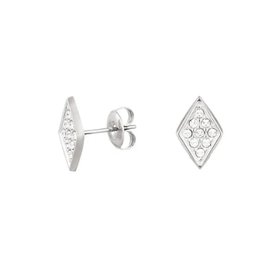 Yehwang - Oorstekers Ruit met Steentjes - Zirkonia - Studs - Zilver - Stainless Steel