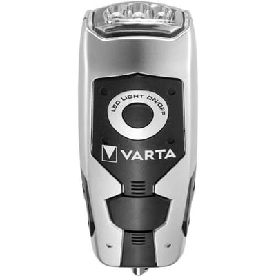 VARTA Dynamo Light LED Zaklamp - Batterijvrij - 28 Lumen - Dynamo Oplaadbaar - IPX4 Spatwaterdicht - Nood- en Outdoor Zaklamp