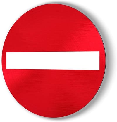 Verboden Toegang Bord - Privé Eigendom Teken - Toegang Beveiligen - Aluminium Dibond Materiaal - 20 cm Diameter - Rood