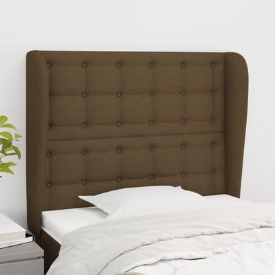 vidaXL - Hoofdbord - met - randen - 83x23x118/128 - cm - stof - donkerbruin