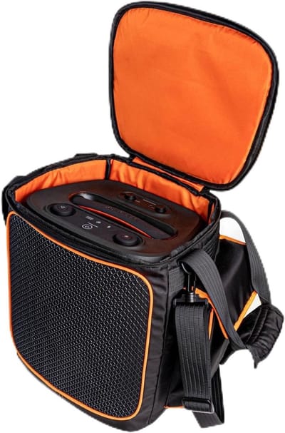 Multifunctionele Draagtas voor Bluetooth Speakers, Waterdicht en Stofdicht, Ideaal voor Reizen en Thuisgebruik, Met Opbergvakken en 3-Laags Bescherming, Zwart