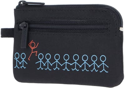 oxmox sleutelgeval New Cryptan Keyholder Jumping Jack Print Cyan Black zwart