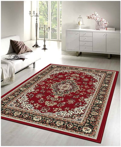 Klassiek Rood Oosters Vloerkleed – Nain Medaillon Collectie - Traditioneel Vintage Tapijt- 280x380CM