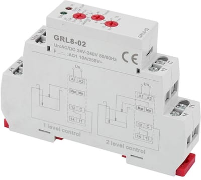 Allecto - Vloeistofpeilregelaar - Waterpeilregeling - DIN-Rail Montage - Zwembadtank - Vloeistofbewaking - Geschikt voor reservoirs - 10 x 7 x 2 cm