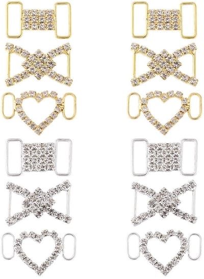 Dailygoods - 12 Messing Schoenveters Bedels met Kristallen Strass voor Sneakers