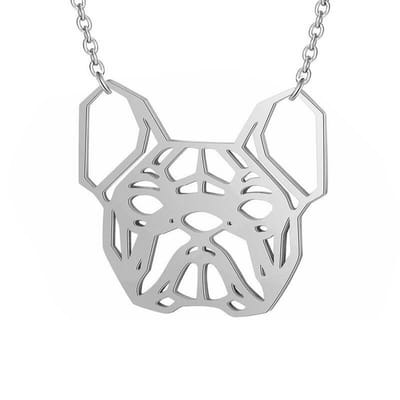 Fako Bijoux® - Ketting Met Hanger - Stainless Steel - RVS - Staal - Hondenkop Boxer - Zilverkleurig