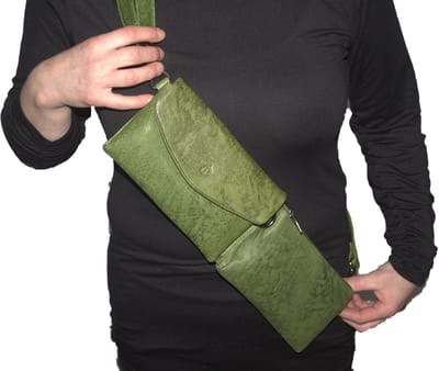 Oi fris groen gemêleerd Schoudertasje / damestas zacht leder / groene Crossbody bag / tasje om schuin te dragen / 2-manieren tasje soft leder / groen leer / 472Green