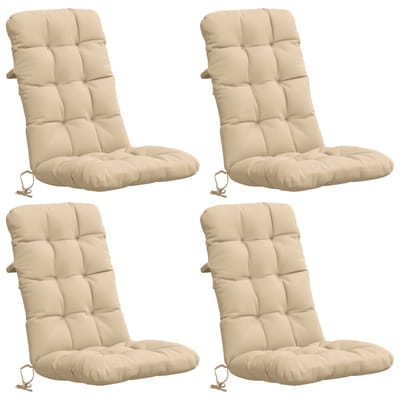 vidaXL - 4-delige - hoogrugkussen - VIANEN - 4 - pcs - 100% - Polyester - Crèmekleurig