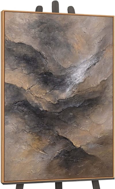 Canvas schilderij handgeschilderd darkness and dawn abstract – YS-Art Gallery – Luxe wanddecoratie voor woonkamer – Modern schilderij voor slaapkamer en hal