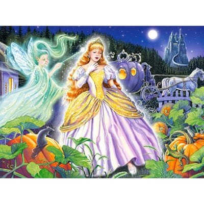 5D DIY diamant schilderij cartoon prinses borduurwerk mozaïek kruissteek strass decoratie 20X30CM black