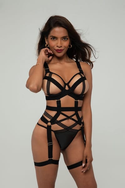 Christine le Duc - Partition - Body Set - Erotische Lingerie voor Dames - Lingerie Set voor Vrouwen - Erotiek - Zwart