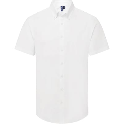 Premier Heren Supreme Oxford overhemd met korte mouwen (Wit)