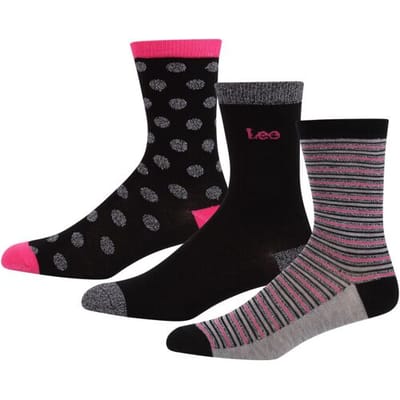 LEE cadeausokken Anoushka - zwart/grijs gestreept / effen zwart/grijs / met vlekken - 37-40