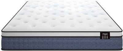 Vente-unique Set van stoffen bedbodem 160 x 200 cm en pocketveringmatras 7 zones met traagschuim en gel toplaag, dikte 23 cm - VARNO van YSMÉE