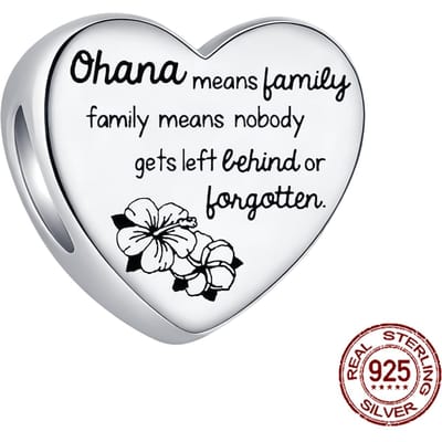 Koperen Ohana Familie Hart Bedels Kralen Hanger Past op Originele Bedelarmband Dames DoeHetZelf Mooie Sieraden Cadeaus