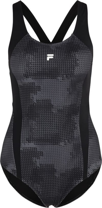 Fila damesbadpak Sanya AOP Swimsuit Black Pills Camo AOP