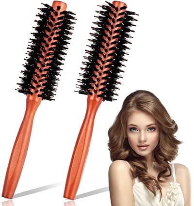 Allecto - Rondeborstel - Wild zwijnenharen - Houten handvat - Haarstyling - Voor alle haartypes - Roodbruin