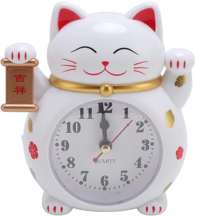 Dailygoods - Lucky Cat Klok - Schattige Cartoon Wekker voor Thuisgebruik