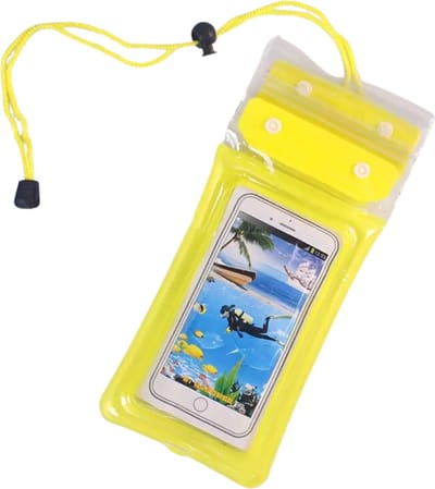 Livano Waterdichte Telefoonhoesjes - Waterdicht Telefoonzakje - Waterproof Festival Opbergtasje - Documententasje - Waterbestendig - Geel
