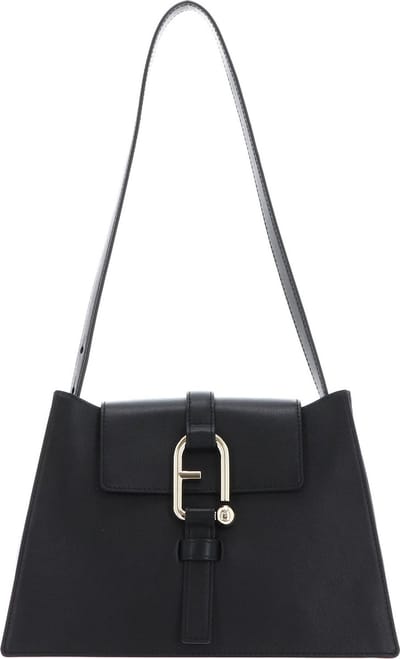FURLA Leren Schoudertas Nuvola Shoulder Bag Nero Zwart
