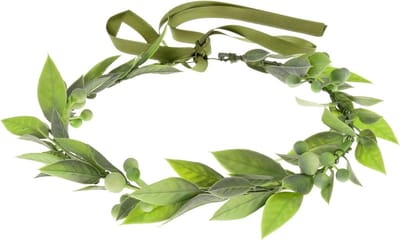 Bloemen Hoofdband Krans - Bloemen Kroon - Feestelijk Accessoire - Verstelbaar Lint - Handgemaakt Ontwerp - Groen