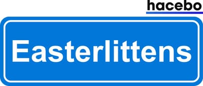 Hacebo - Plaatsnaam Sticker - 29x10 CM - Easterlittens sticker - Verkeersborden sticker - grappige cadeaus - Easterlittens
