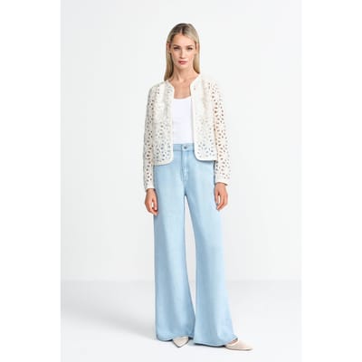 Rich & Royal Marlene Light Blue Lyocell Denim Size: W28L32 | Wide-Leg & Flared Pants Outlet | Dames | Blauw