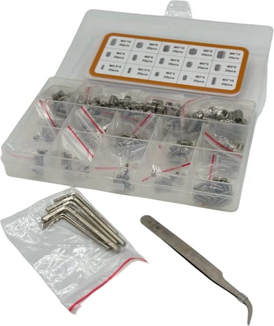 MGM Trading Set van 300 VIGRUE binnenzeskant inbusschroeven, assortiment M2.5 M3 M4 M5 M6 M8 met bijgeleverde moersleutel