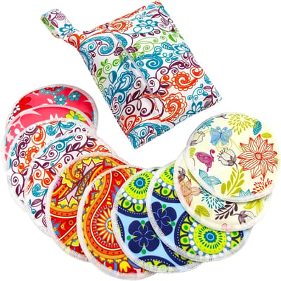 Herbruikbare Borstvoedingspads - 10 Wasbare Pads met Nat- en Waszak, Grote Nipple Pads voor Comfort en Hygiëne tijdens het Voeden