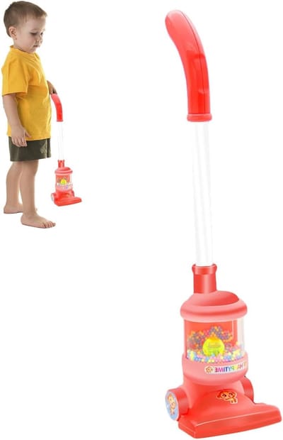 Speelgoed Stofzuiger - Huishoudelijk Speelgoed - Doen Alsof Spelletjes - Realistische Geluiden - 49 cm Hoog - Rood