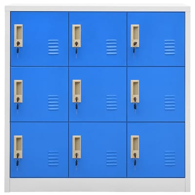 vidaXL - Lockerkasten - 5 - st - 90x45x92,5 - cm - staal - lichtgrijs - en - blauw