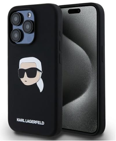 Karl Lagerfeld KLHMP15LSKHPPLK iPhone 15 Pro 6.1" black/black hardcase Silicone Karl Head Print MagSafe