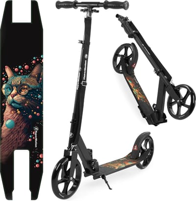 HyperMotion VIBE-scooter met twee wielen voor kinderen vanaf 7 jaar en jeugd, maximale belasting tot 100 kg, aluminium, opvouwbaar, verstelbare stuurhoogte, ABEC-7 lagers, 200 mm wielen