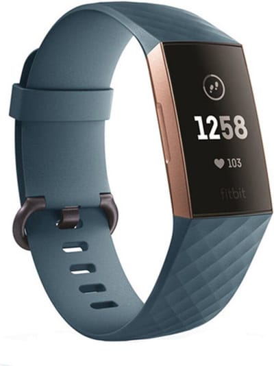 Strap-it Siliconen bandje - geschikt voor Fitbit Charge 3 / Fitbit Charge 4 - grijsblauw - Maat: Maat S