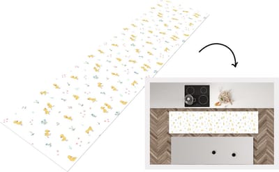 Keukenloper - Loper keuken - Eend - Baby - Dieren - 200x50 cm - Keukenloper vinyl